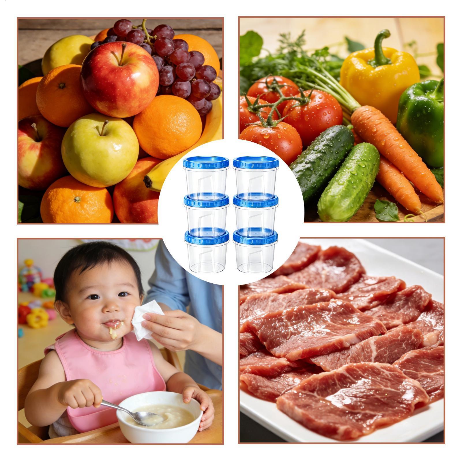 Food Storage Stackable Containers - Contenedores para congelador para almacenamiento de