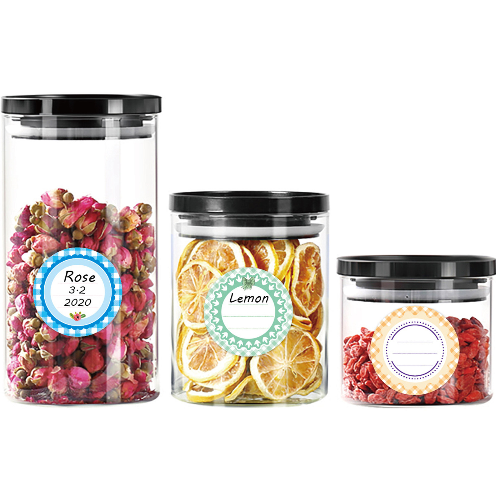Food Storage Jar Labels - 20 Hojas de Etiquetas Redondas de