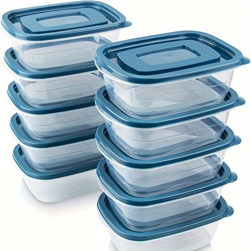 Food Storage Stackable Containers - Juego de 6 Recipientes Transparentes Apilables