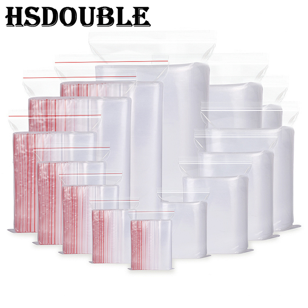 Food Storage Ziploc Bags - 100 unids/pack 5-12 cables autosellados plástico