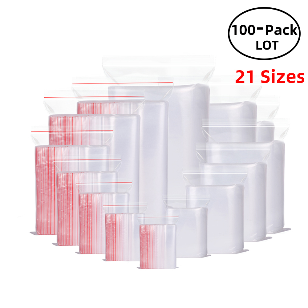 Food Storage Zipper Bags - 100 unids/pack bolsas con cierre de
