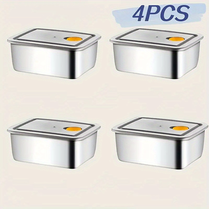 Food Storage Stackable Containers - Juego de 4 Recipientes de Almacenamiento