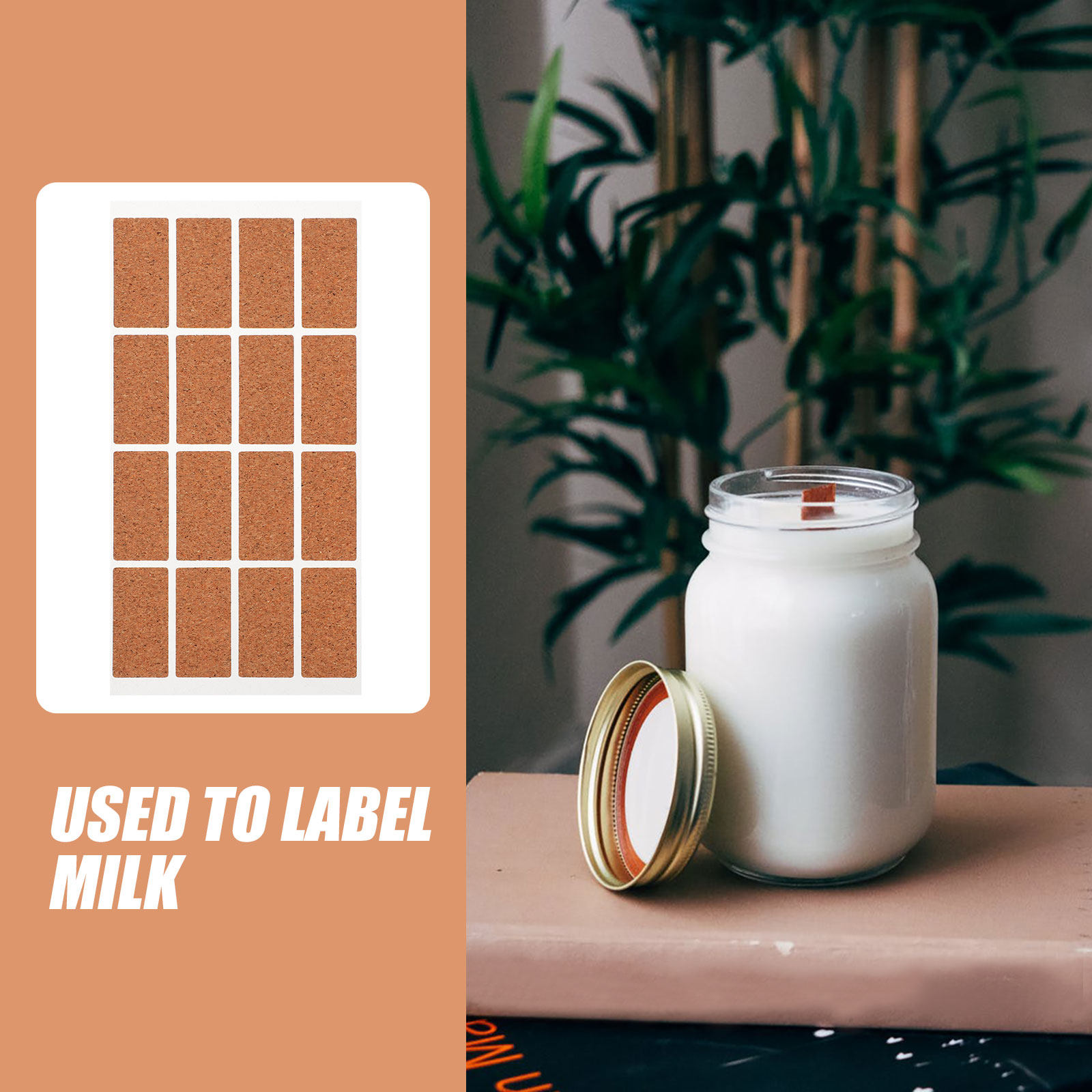 Food Storage Jar Labels - 48 Etiquetas Impermeables para Alimentos, Adhesivos