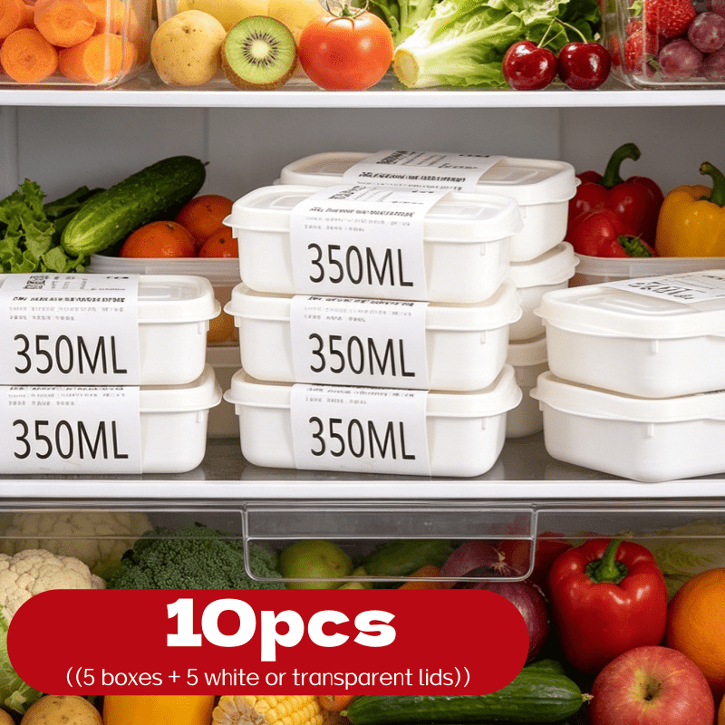 Food Storage Stackable Containers - Juego de 10 Recipientes Apilables Reutilizables