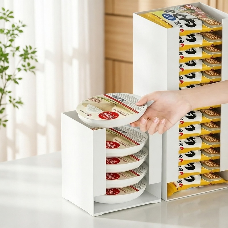 Food Storage Kitchen Cabinet - Organizador de Cocina Apilable para Tazas