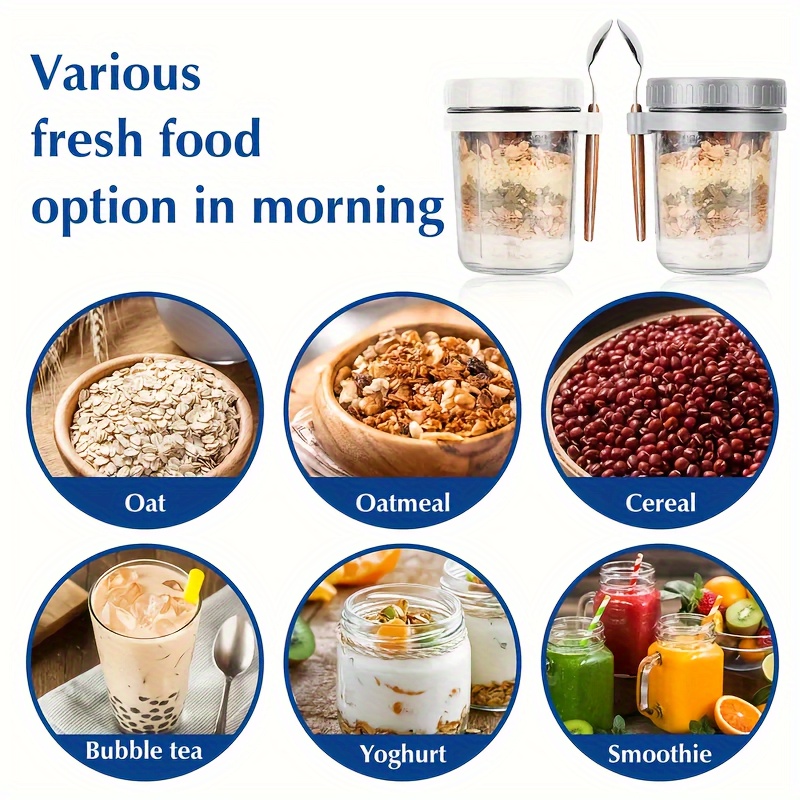 Taza de vidrio para avena, rec - Food Storage Canister reseña y precio