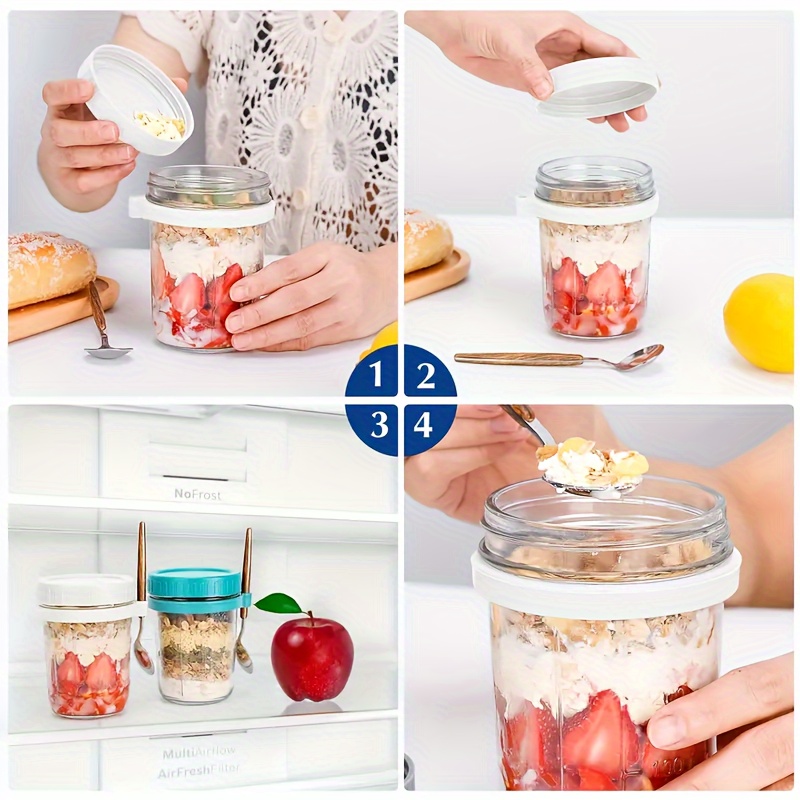 Taza de vidrio para avena, rec - Food Storage Canister reseña y precio