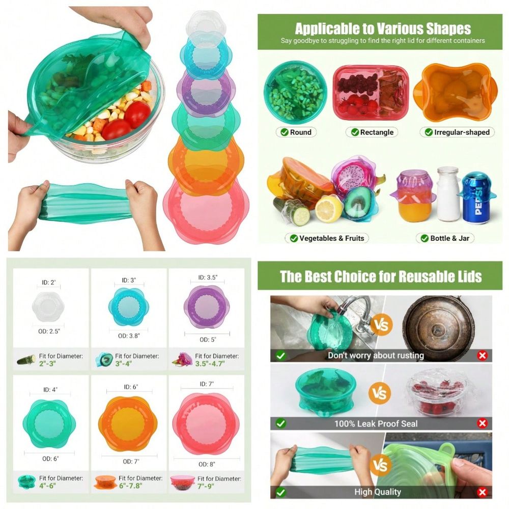 Tapas Elásticas Reutilizables  - Silicone Stretch Lid reseña y precio