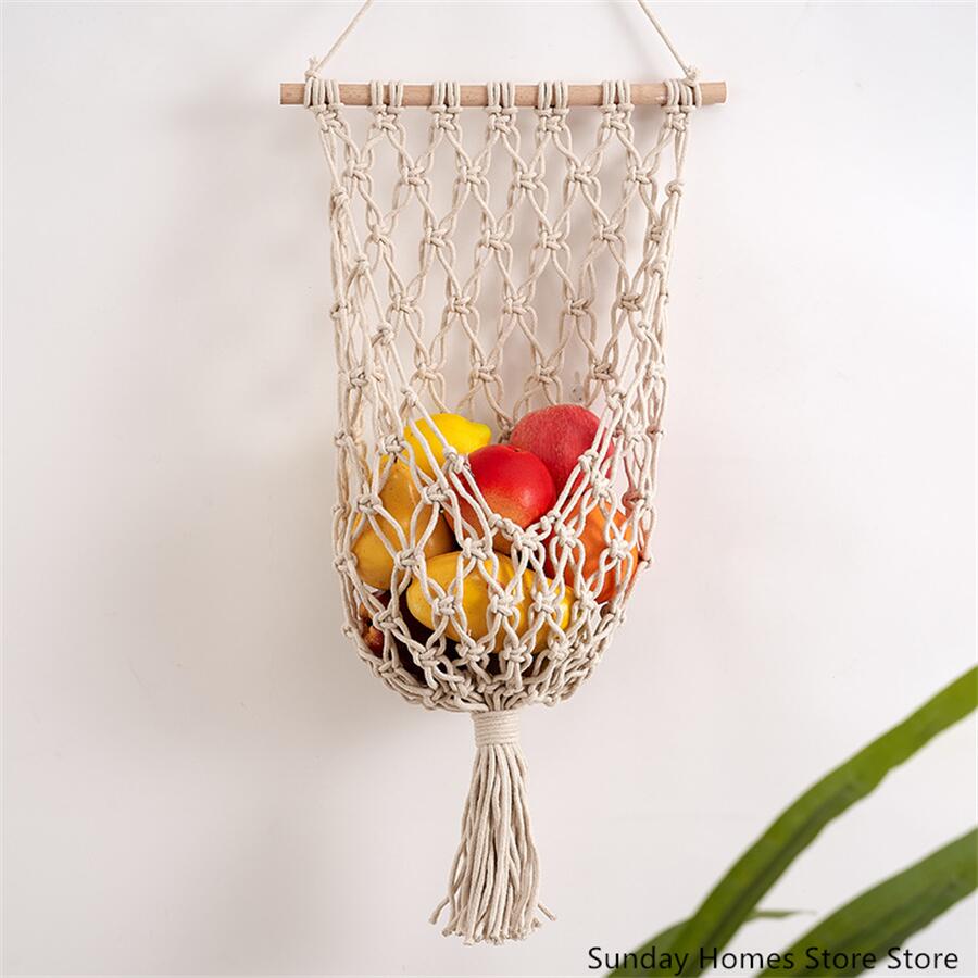 Cesta de macramé para almacena - Food Storage Kitchen Cabinet reseña y precio