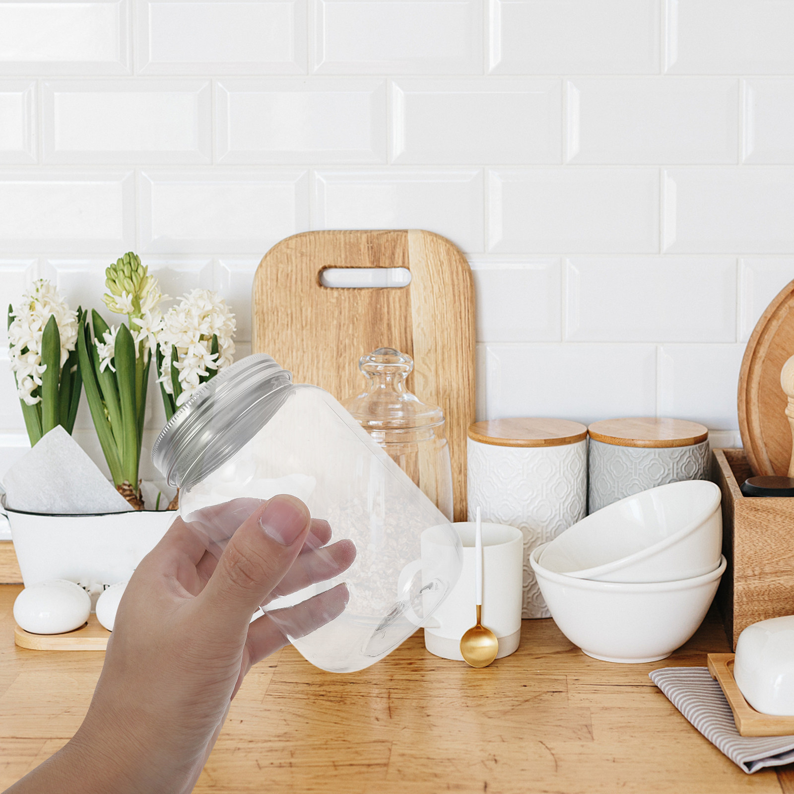 Juego de 4 Frascos de Plástico - Food Storage Jars Airtight reseña y precio