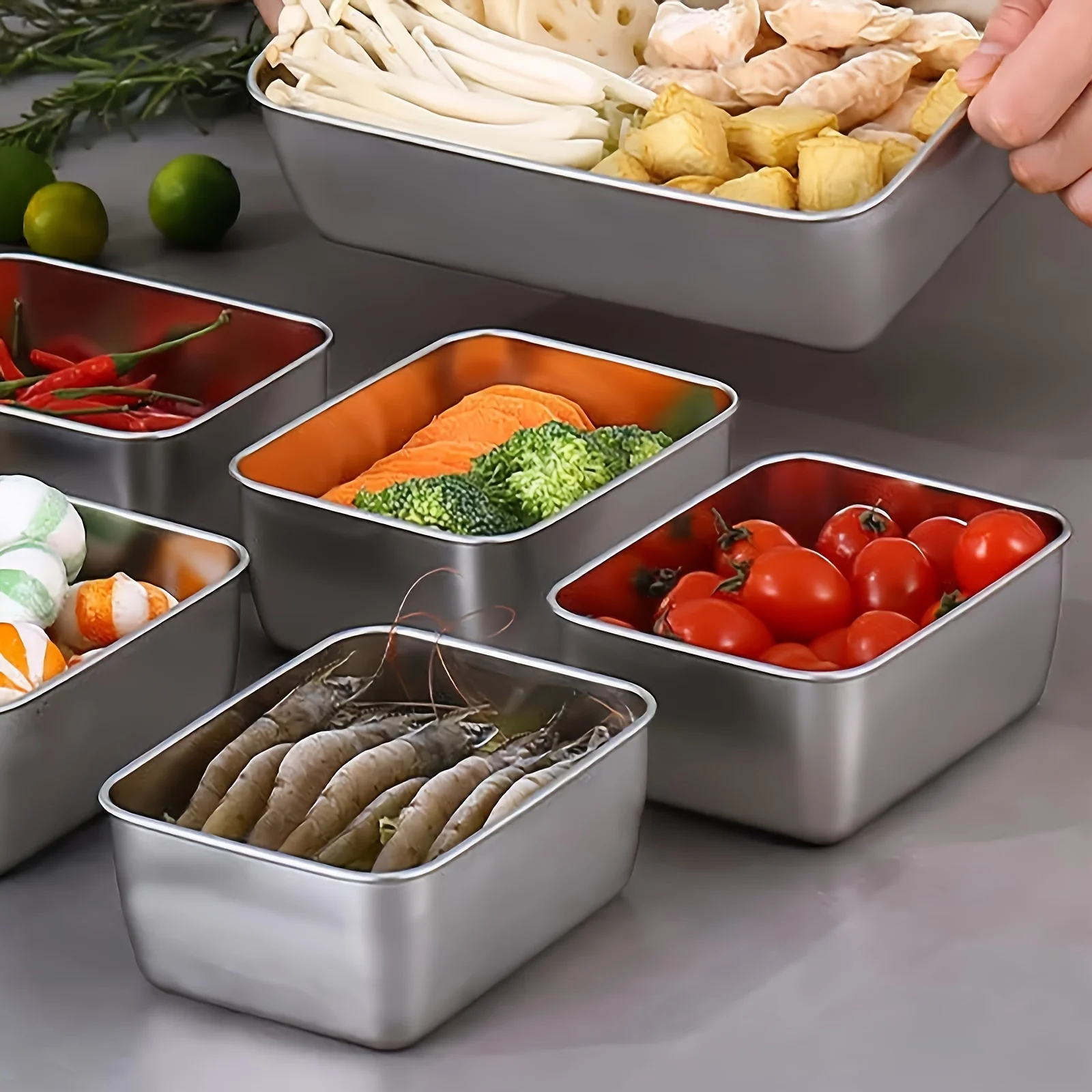 Juego de recipientes de acero  - Food Storage Stackable Containers reseña y precio