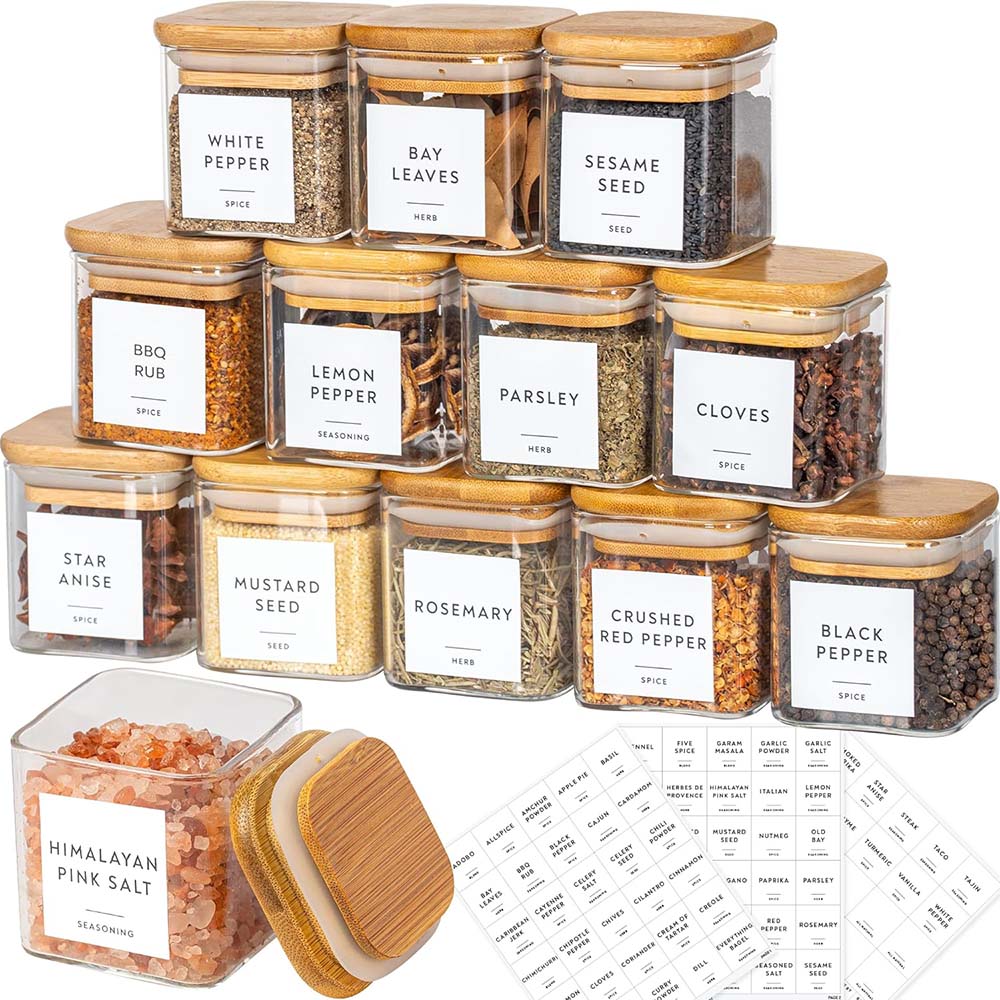 Juego de frascos de vidrio de  - Food Storage Jar Labels reseña y precio