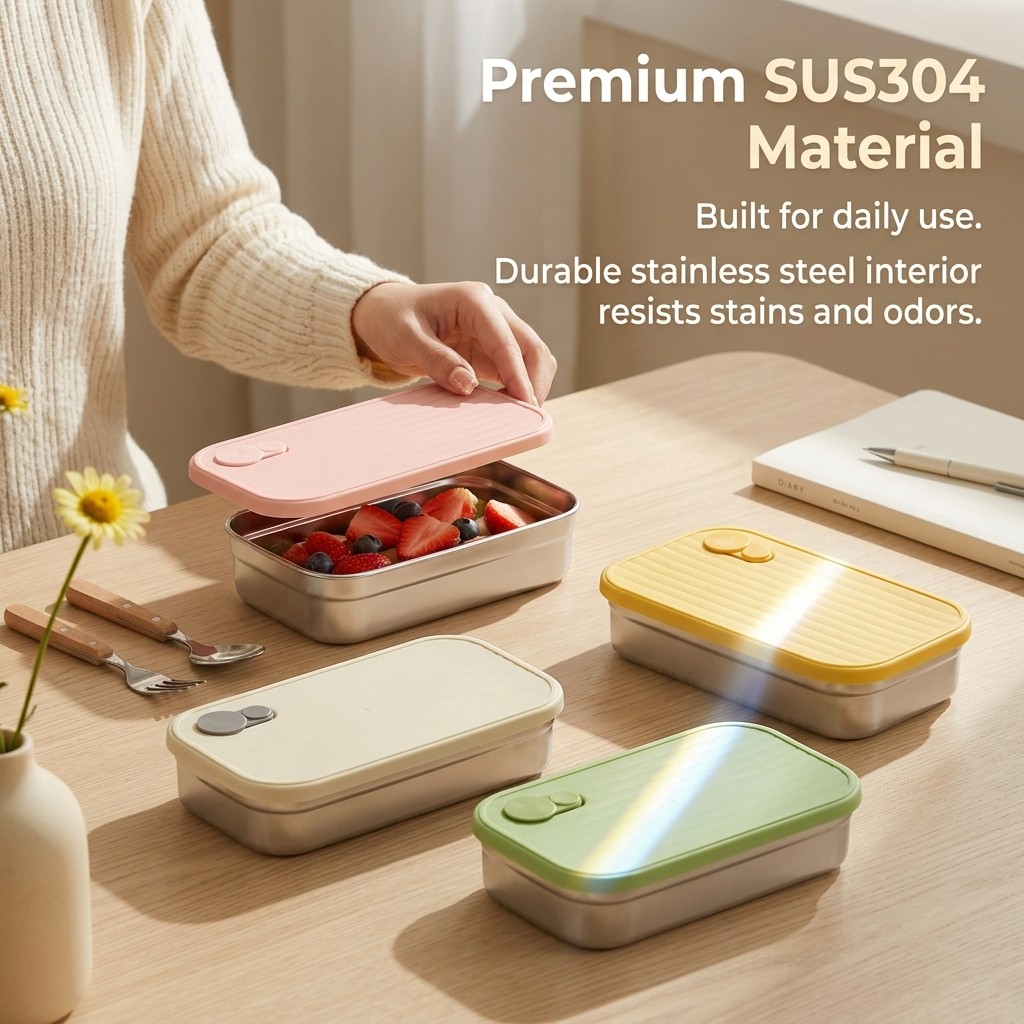 Lonchera de Acero Inoxidable,  - Food Storage Stackable Containers reseña y precio