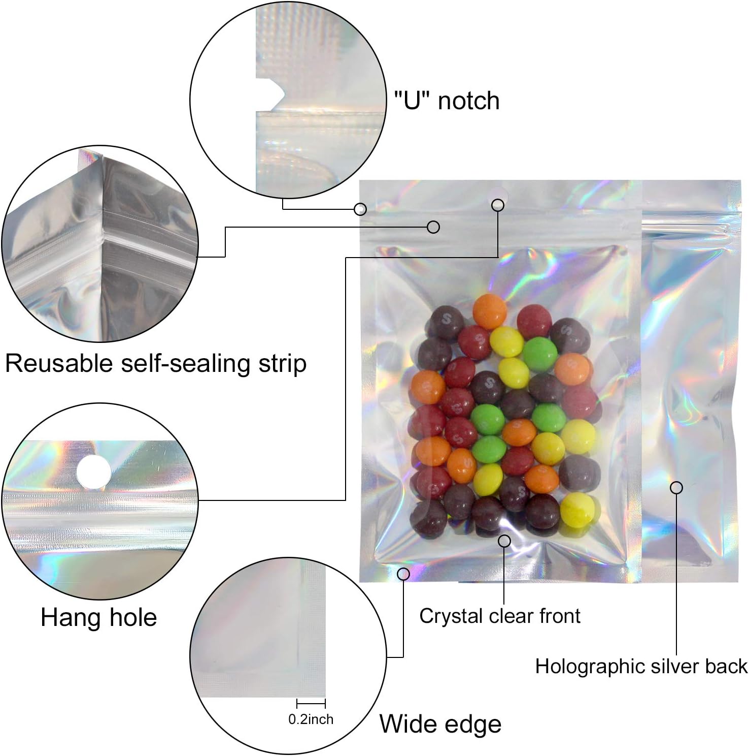 Bolsas de plástico holográfica - Food Storage Ziploc Bags reseña y precio