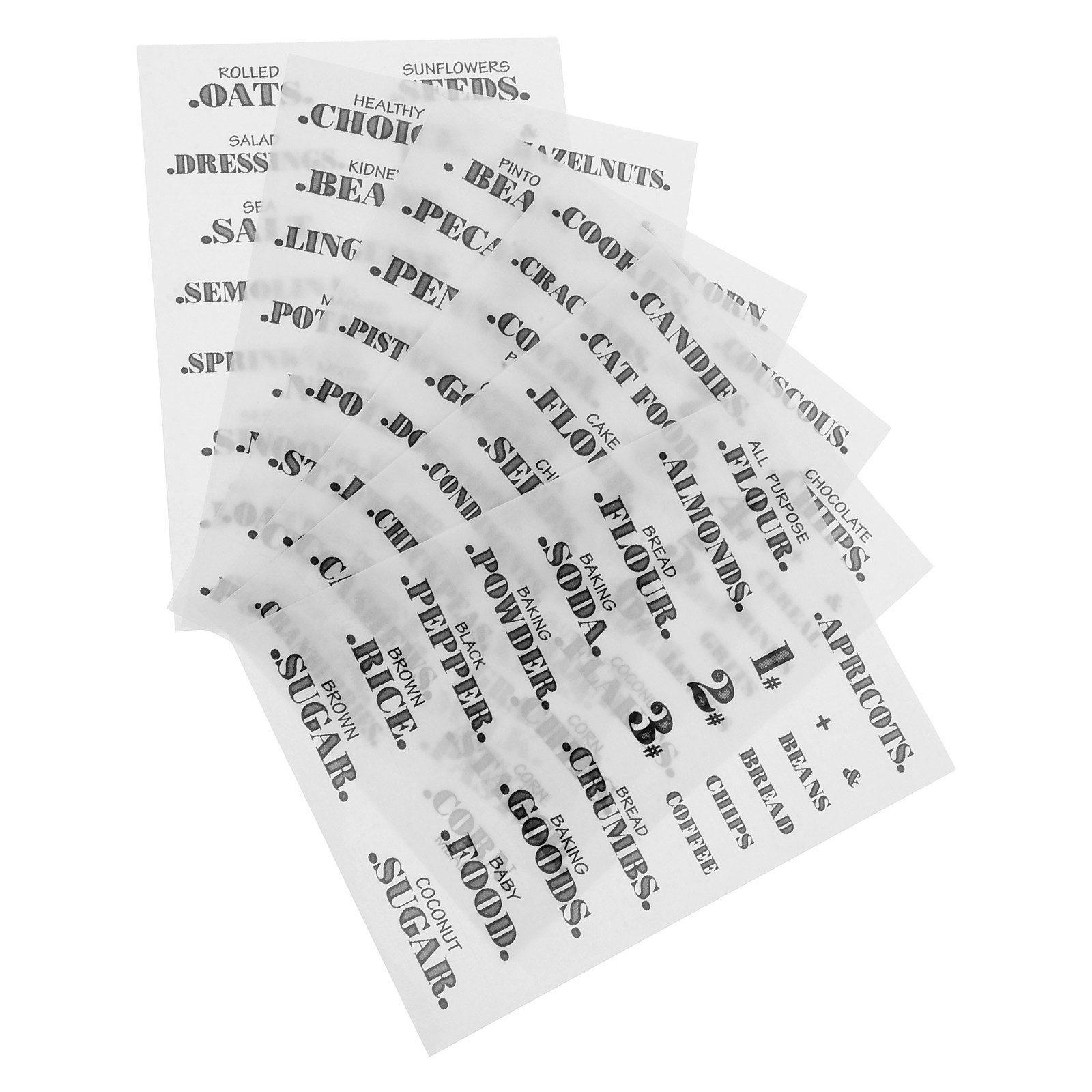 6 Hojas de Etiquetas Transpare - Food Storage Jar Labels reseña y precio