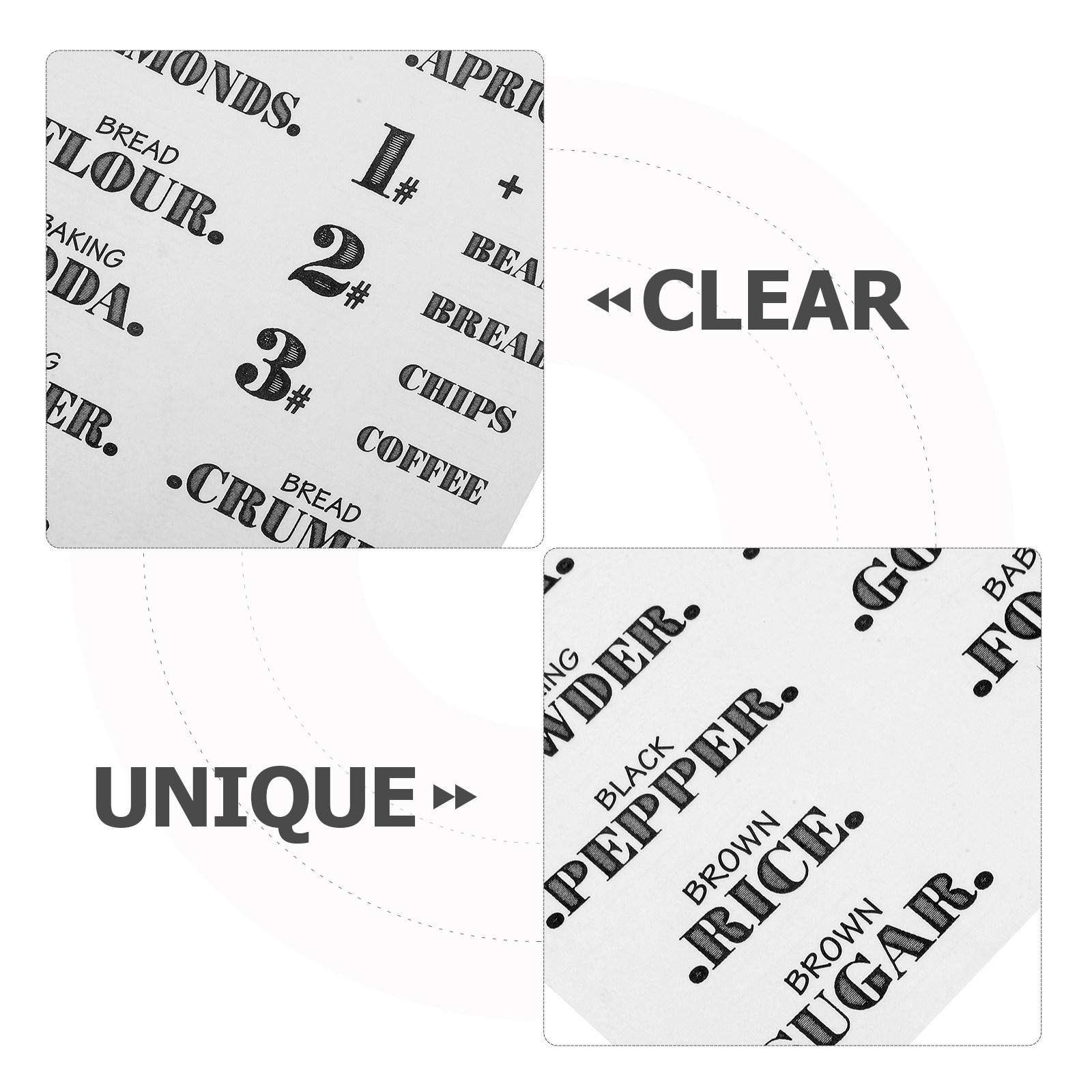 6 Hojas de Etiquetas Transpare - Food Storage Jar Labels reseña y precio