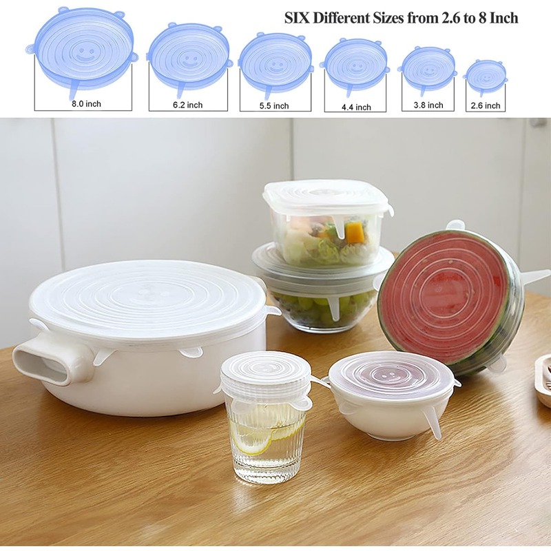Paquete de 12 tapas elásticas  - Silicone Stretch Lid reseña y precio