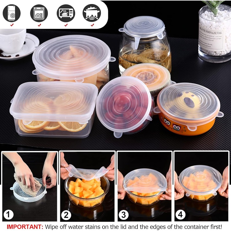 Paquete de 12 tapas elásticas  - Silicone Stretch Lid reseña y precio