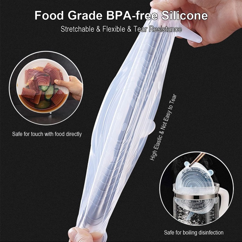 Paquete de 12 tapas elásticas  - Silicone Stretch Lid reseña y precio