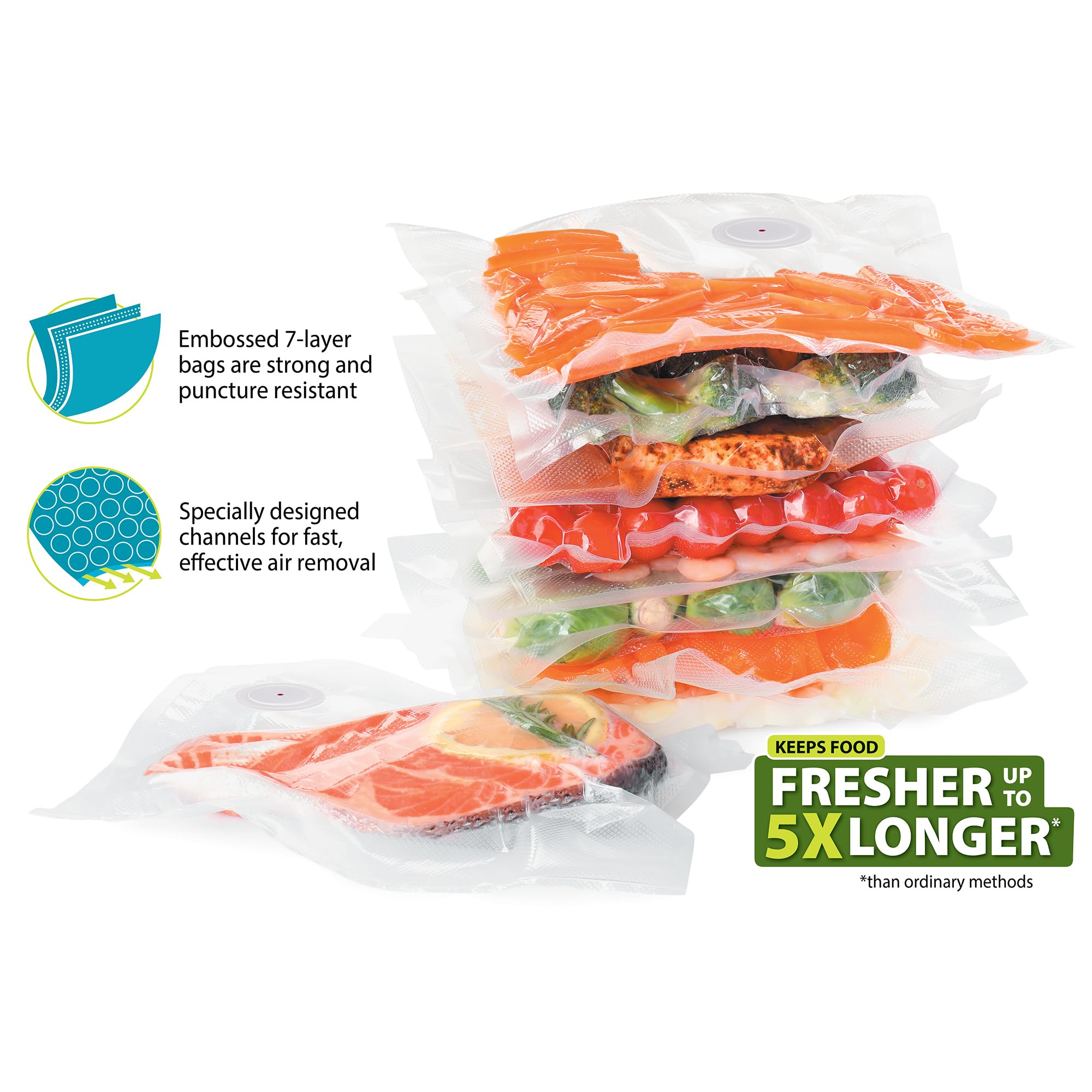 Versión mejorada, bolsa de vac - Food Storage Zipper Bags reseña y precio