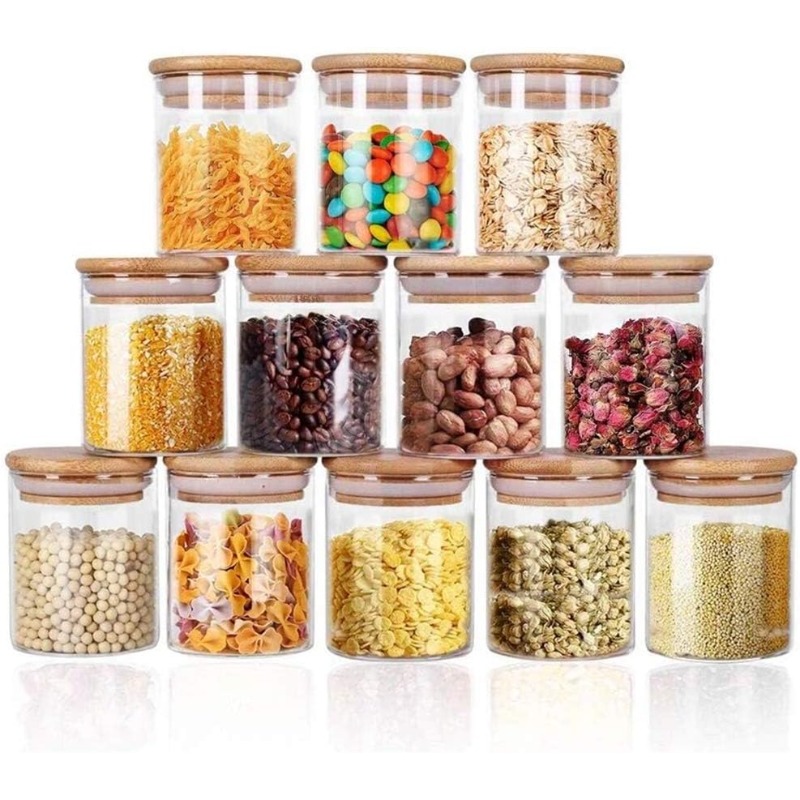 Juego de 12 tarros de vidrio c - Food Storage Jar Labels reseña y precio