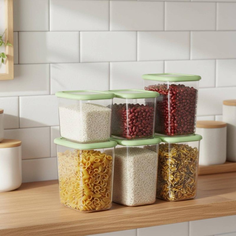 Juego de 6 Recipientes Herméti - Food Storage Stackable Containers reseña y precio