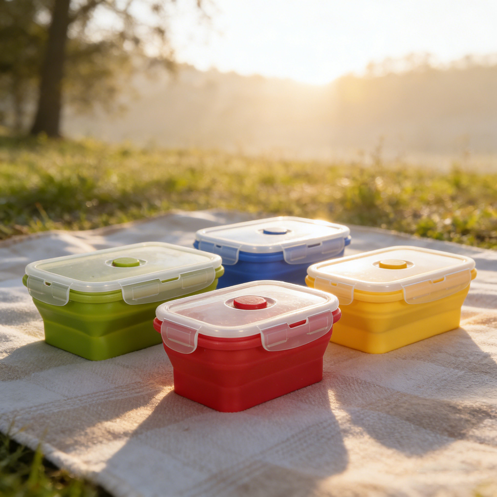 4 piezas de recipientes de sil - Food Storage Stackable Containers reseña y precio