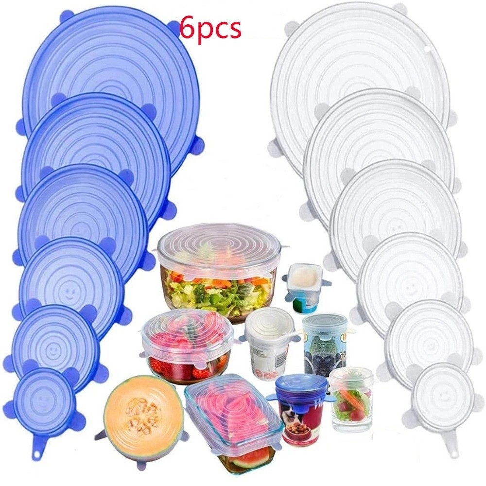 6 tapas de silicona elásticas  - Silicone Stretch Lid reseña y precio