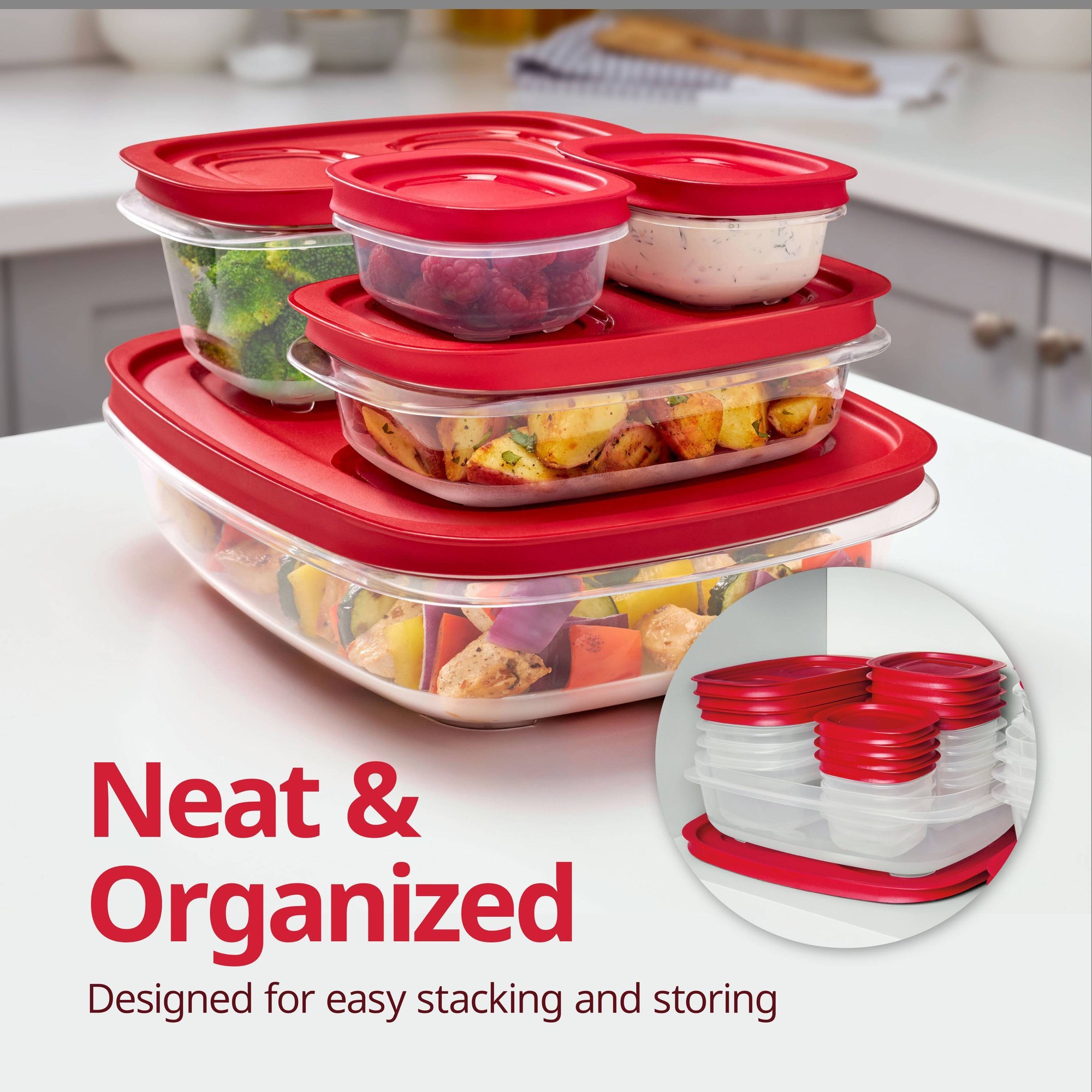 Contenedor Rectangular para Al - Food Storage Stackable Containers reseña y precio