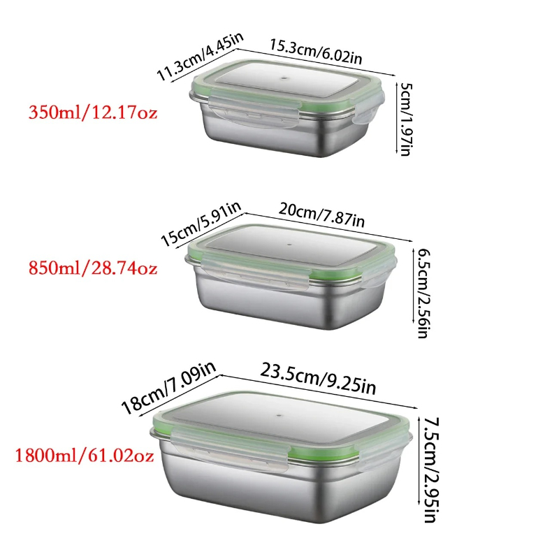 Fiambrera de acero inoxidable  - Food Storage Stackable Containers reseña y precio