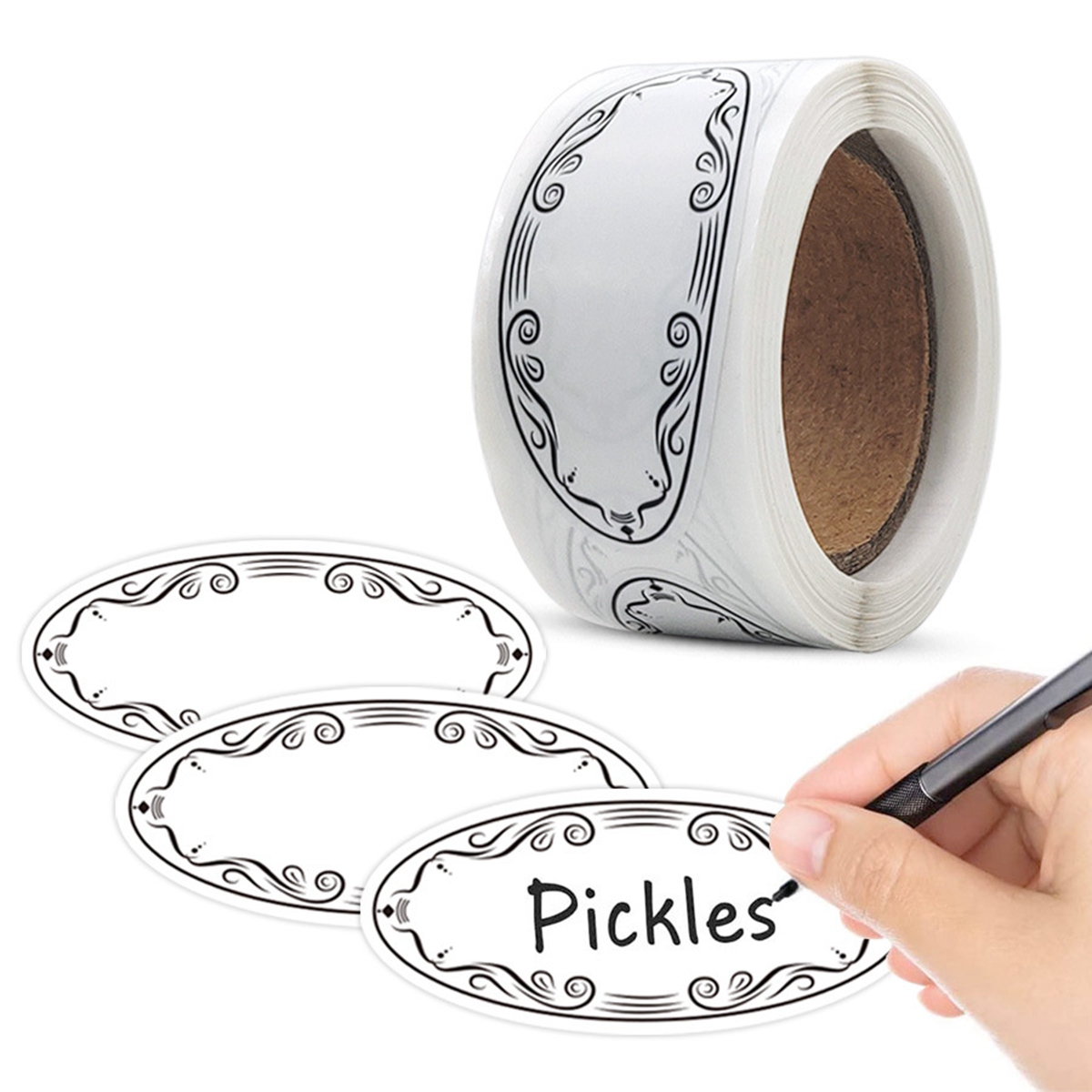 Etiquetas ovaladas de piezas p - Food Storage Jar Labels reseña y precio