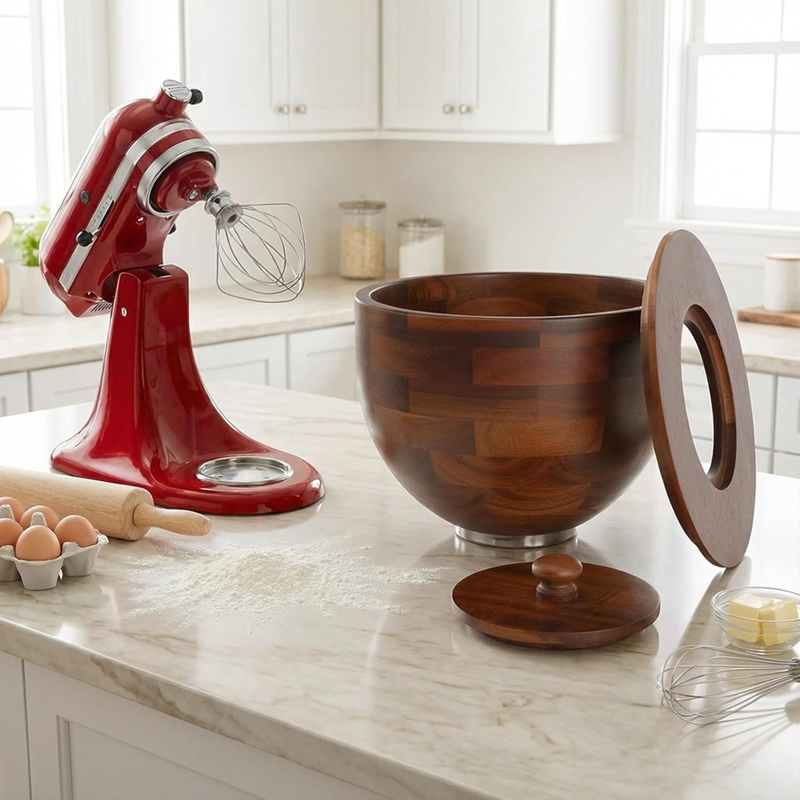 ◉ Tazón de madera para mezclar - Kitchenaid Mixer Hand Mixer reseña y precio